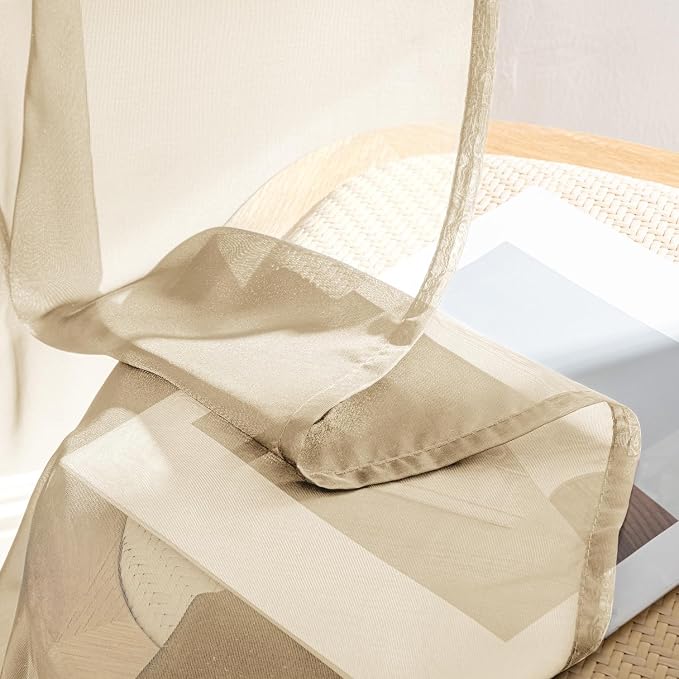 MIULEE Cream Sheer Curtains 84 Inches Long 4 Panels 42 x 84 Inches | Light - Image 7
