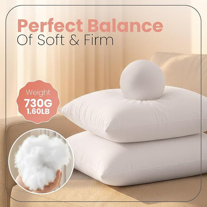 Utopia Bedding 22x22 Pillow Inserts, 2 Pack | Indoor cushion inserts - Image 2