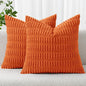 MIULEE Fall Corduroy Decorative Throw Pillow Covers 20x20 Orange Pack of 2 | by MIULEE