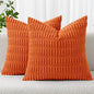 MIULEE Fall Corduroy Decorative Throw Pillow Covers 18x18 Orange Pack of 2 | by MIULEE