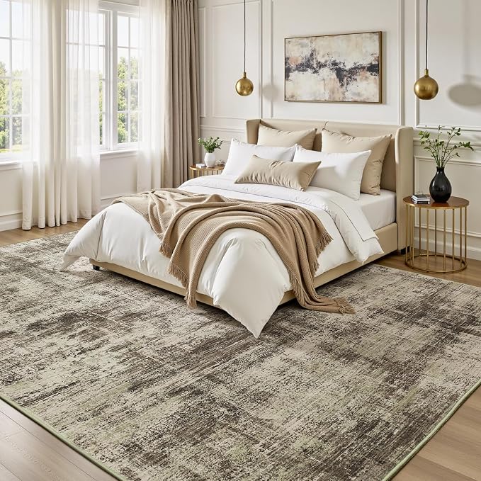 9x12 Area Rug for Living Room, Abstract Washable Non-Slip Large Rugs, Dining - Image 2