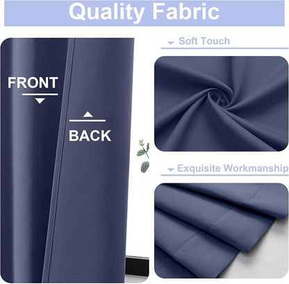 Simplebrand Ava Denim Blue Blackout Curtains - Image 2