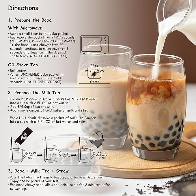 Boba Moo Mini Premium Boba Tea Kit With Classic Milk Tea Flavor - Only 10,000 Kits Yearly, Small Batch Bubble Tea Kit With Exceptional Taste & Chewiness, Vegan, Lactose-Free, 3 Servings