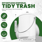 Utopia Kitchen Compost Bin for Kitchen Countertop, 1 Gallon Compost Bucket for Kitchen with Lid, Includes 1 Spare Charcoal Filter (White)