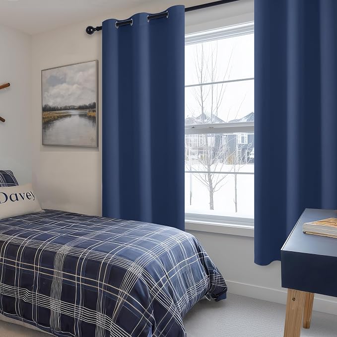Room Darkening Curtains for Bedroom, 42 x 72 Inch, 2 Panels | Noise Reducing - Image 6