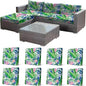 CALBODE 8 Pcs Outdoor Seat Cushion Covers, Tropical Plant | Botanical Chair by CALBODE