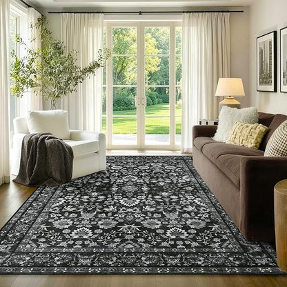 4x6 Ft Area Rugs for Living Room, Soft Non-Slip Machine Washable Rug, Vintage by Lo%CC%80utiRootHome