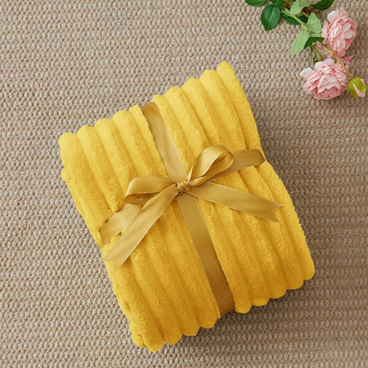 BEDELITE Ribbed Twin Blanket for Couch & Bed, Light Yellow, Warm Yet Lightweight - Image 6