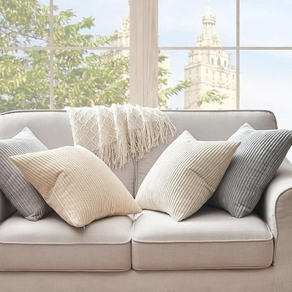 Topfinel 4 Packs Neutral Decorative Throw Pillows Covers 12x12 Inch - Image 2