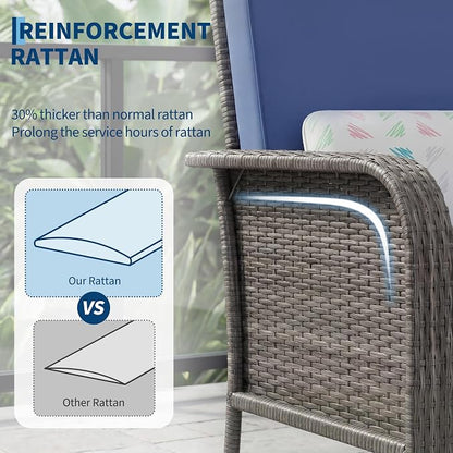 GarveeHome 2-Piece Outdoor Patio Furniture Set, All-Weather Rattan Chairs - Image 3