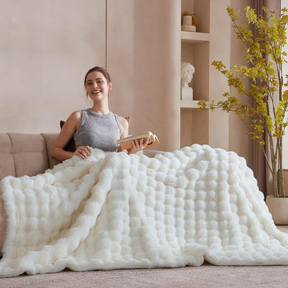 50x60 Inches Ultra-Soft Fuzzy Faux Fur Plush Throw Blanket - Image 4