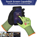 Schwer ProGuard Highest Level Cut Resistant Work Gloves PR3326 for Extreme Protection, ANSI A9 Working Gloves with Sandy Nitrile Coated, Touch-screen, Durable, Washable, Non PFAS, Yellow 1 Pair L