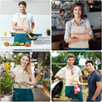 Chef Apron Unisex Two-Tone Professional Kitchen Bib Apron with 2 Pockets Cooking, Grilling, and Baking Gift