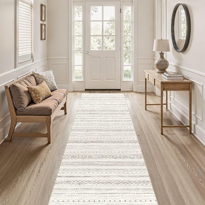 cotiled Hallway 2.6x8 Runner Rugs Washable Boho Rug Brown | Stain Resistan - Image 7