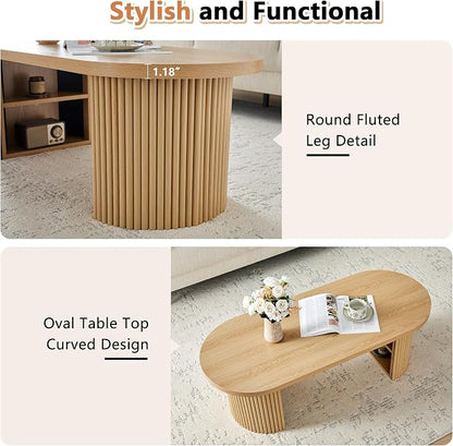 Oval Fluted Coffee Table - Image 3