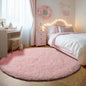 Light Pink Round Area Rugs 5ft for Bedroom Living Room, Fluffy Circle Rug for by ONASAR