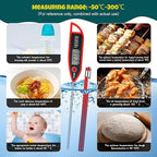 10 Set Waterproof Food Thermometer for Water, Liquid, Candle and Cooking Digital Meat Thermometer with Long Probe Instant Read for Kitchen BBQ Grill Candy (Red)