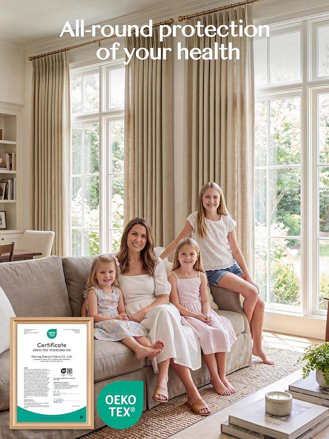 Liz Pinch Pleated Linen Curtains Light Filtering Curtains - Image 6