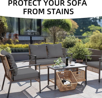 8PCS Patio Cushion Covers.Patio Furniture Couch SeatSlipcovers | Washable - Image 4