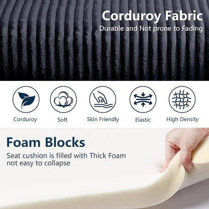 35.3" Corduroy Ottoman with Storage Oversized Ottoman - Image 5
