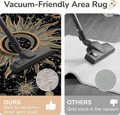 Vacuum-Friendly, Round 8ft Washable Area Rug - Image 3