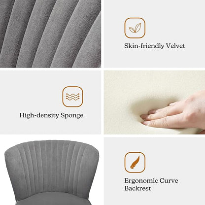HULALA HOME Velvet Accent Chair, Modern Upholstered Cute Side Chair - Image 5