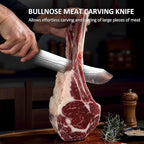 PAUDIN Butcher Knife, 10″ Bullnose Brisket Knife,Forged High Carbon German Steel, Ultra Sharp Edge for Meat Cutting, Ergonomic Handle Design