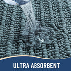 Arotive Luxury Chenille Bathroom Rug Mat, Extra Soft Thick Absorbent Shaggy Bath Rugs, Non-Slip Machine Wash Dry, Plush Bath Mats for Bathroom, Shower and Tub, 30x17, Smoky Gray