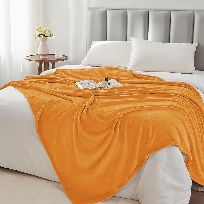 BEDELITE Fleece Blanket Soft Fall Twin Size Blanket Burnt Orange 60"x80" | - Image 6