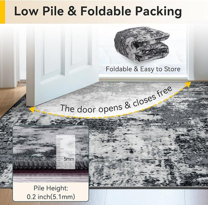 RELEANY Washable Runner 2'x10' Abstract Area Rug - Image 9