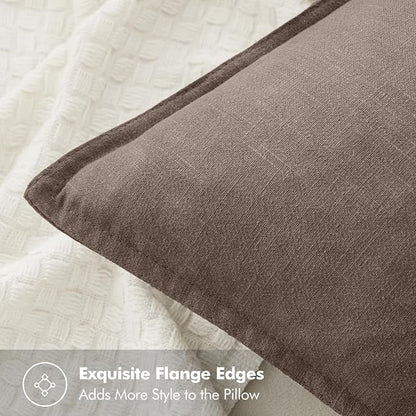 MIULEE Decorative Linen Pillow Covers 20x20 Inch Malt Ball | Boho Farmhouse​ - Image 2