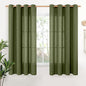YoungsTex Olive Green Linen Curtains 63 Inch Length by YoungsTex