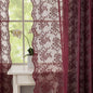 YJ YANJUN Vintage Lace Curtains 54 Inch Length-Victorian Floral Pattern Red by YJYANJUN