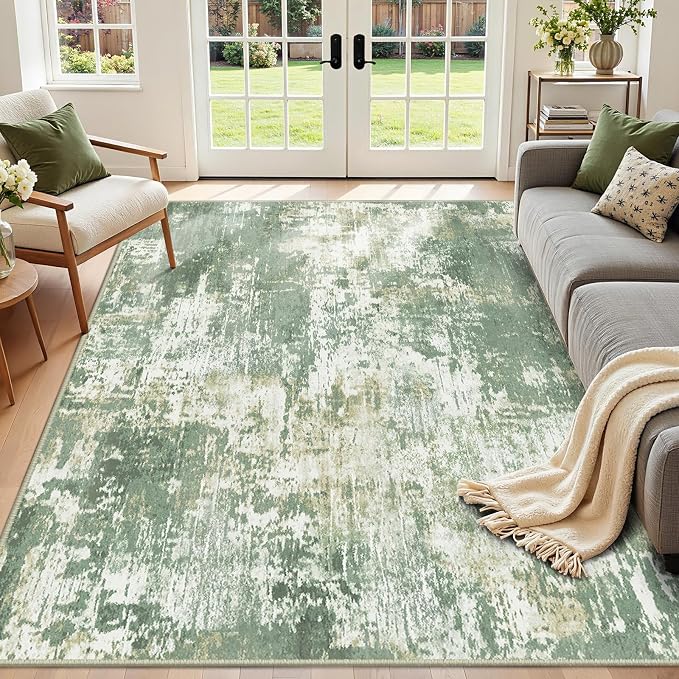 RELEANY Washable 6'x8' Abstract Area Rug by RELEANY