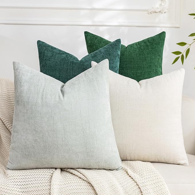 Set of 4 Soft Textured Decorative Throw Pillow Covers 20x20 Inch Cozy Farmhouse by Cozoomy