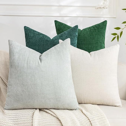 Set of 4 Soft Textured Decorative Throw Pillow Covers 16x16 Inch Cozy Farmhouse by Cozoomy