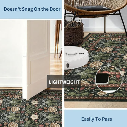 GarveeHome Small Forest Green Entryway Rug, 2x3 Washable Front Door Rug Indoor - Image 5