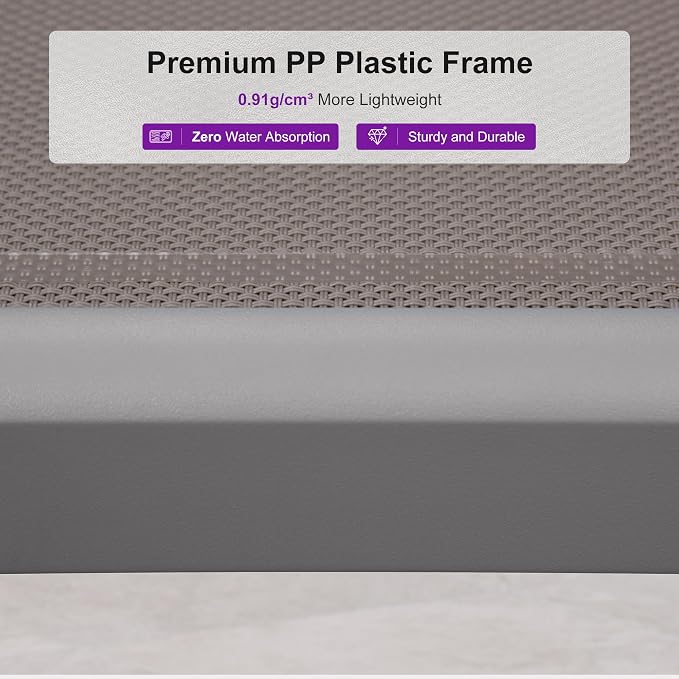 PURPLE LEAF Patio Chaise Lounge Chair Set Outside Aluminum Plastic Stackable - Image 5
