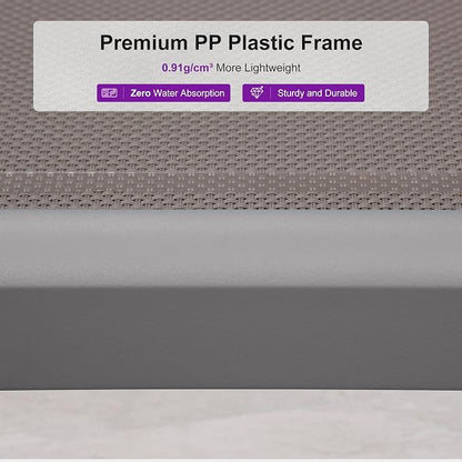 PURPLE LEAF Patio Chaise Lounge Chair Set Outside Aluminum Plastic Stackable - Image 5