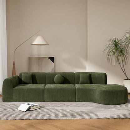 140'' Curved Sectional Sofa Sponge Couch - Image 3