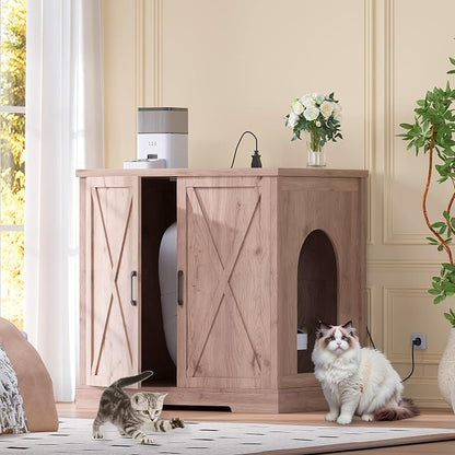 Heybly 34.5" Litter Box Enclosure, Large Robot Cabinet - Image 8