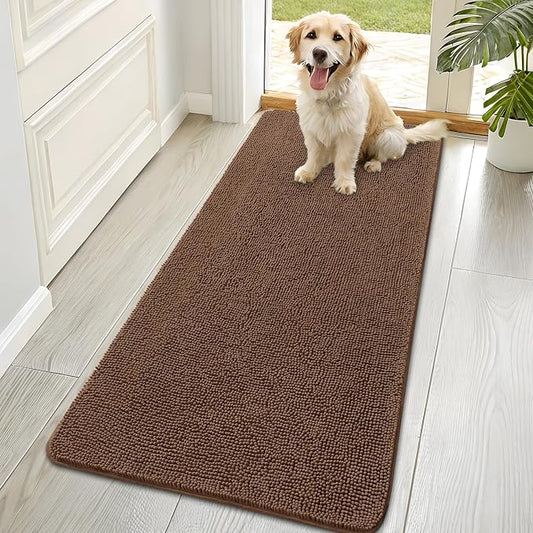 OLANLY Dog Door Mat for Muddy Paws 70x35, Super Absorbent Chenille Mud Mat | by OLANLY