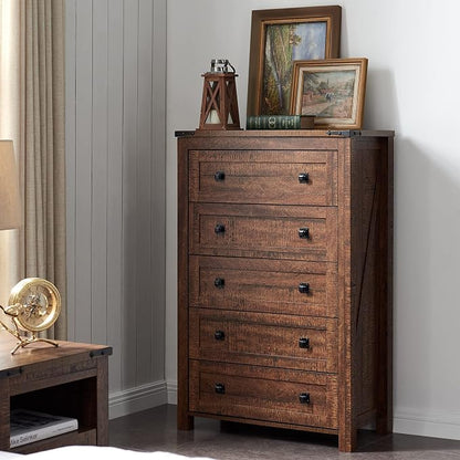 T4TREAM Farmhouse 5 Drawers Dresser Chests - Image 8