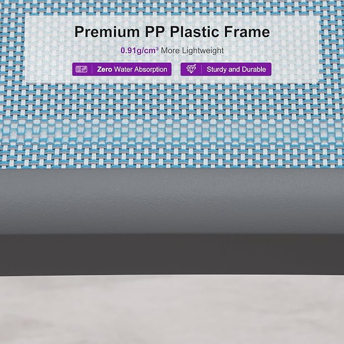 PURPLE LEAF Patio Chaise Lounge Chair Set of 3 Outside Aluminum Plastic - Image 5