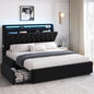 Queen LED Velvet Bed Frame by JOCOEVOL