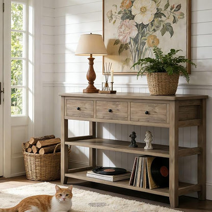 Karl home Console Table with 3 Drawers, Living Room - Image 9