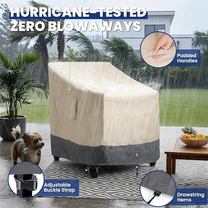 2 Pack Extra Heavy Duty Waterproof Patio Chair Covers - Image 5