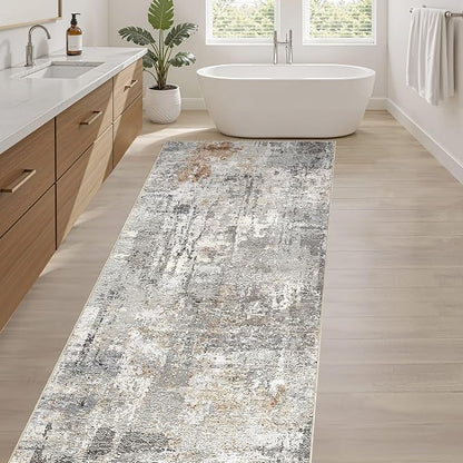 LOONGRUG Runner Rug 3x8 Washable Non-Slip Kitchen Neutral Modern Rug | Abstract - Image 5