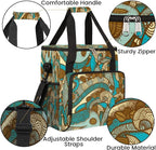 Vintage Boho Coffee Bean Maker Carring Bag Travel Carrying Storage Tote Compatible with Keurig K-Mini or Plus Portable Single Serve Brewer Case Pockets for K-cup Pods