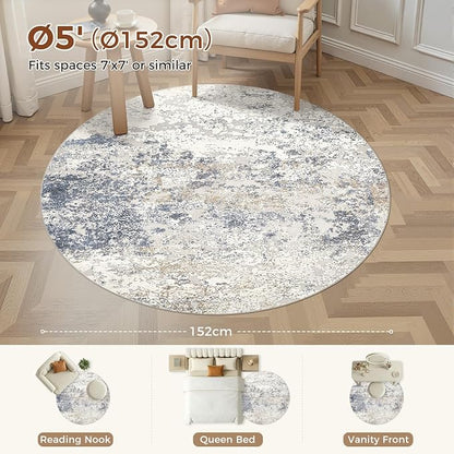 DMOYEST 5ft Round Area Rug Living Room Rugs - Image 2